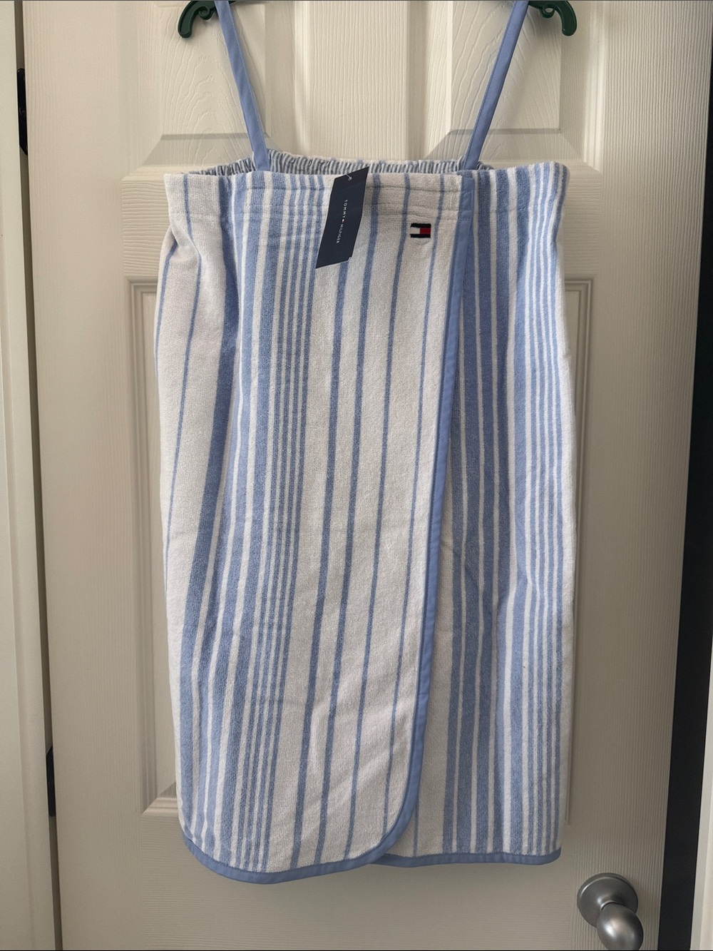 Tommy Hilfiger Light Blue & White Striped Mini Sundress